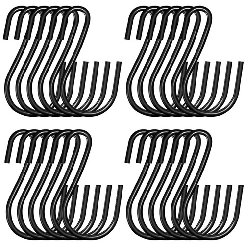 2 Inch Small S Hooks for Hanging, Heavy Duty Black S Hooks,Ornament Hooks