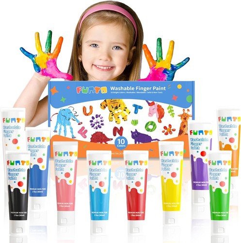 Washable Finger Paint for Kids Safe & Non-Toxic Finger Painting for Toddlers 1-3